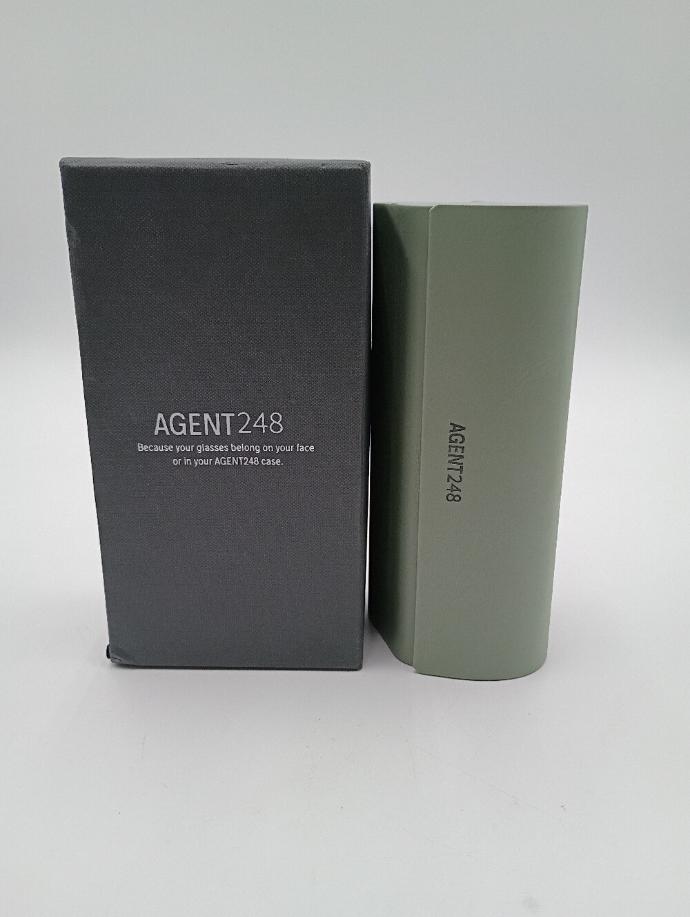 AGENT248 Eyeglass and Sunglass 2-Compartment Travel Case in sage green